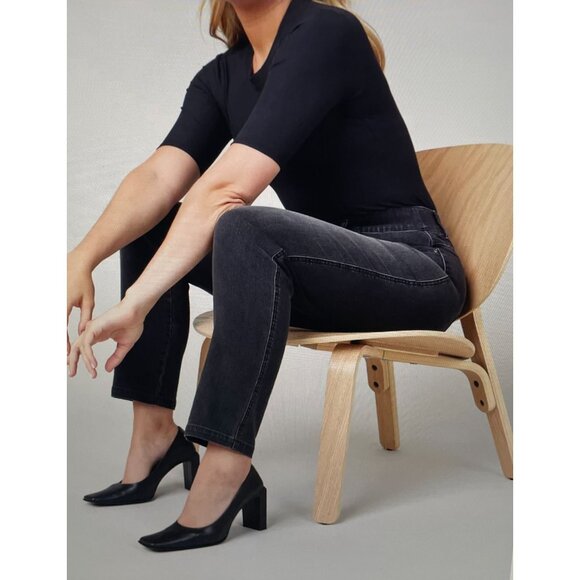 Spanx The Perfect Vintage Straight Ankle Jeans XS Black Stretch Cotton Blend Was - Picture 4 of 14